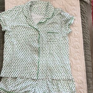 Roller Rabbit Green Heart Pajama Set